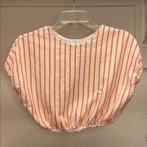 Striped orange cropped blouse